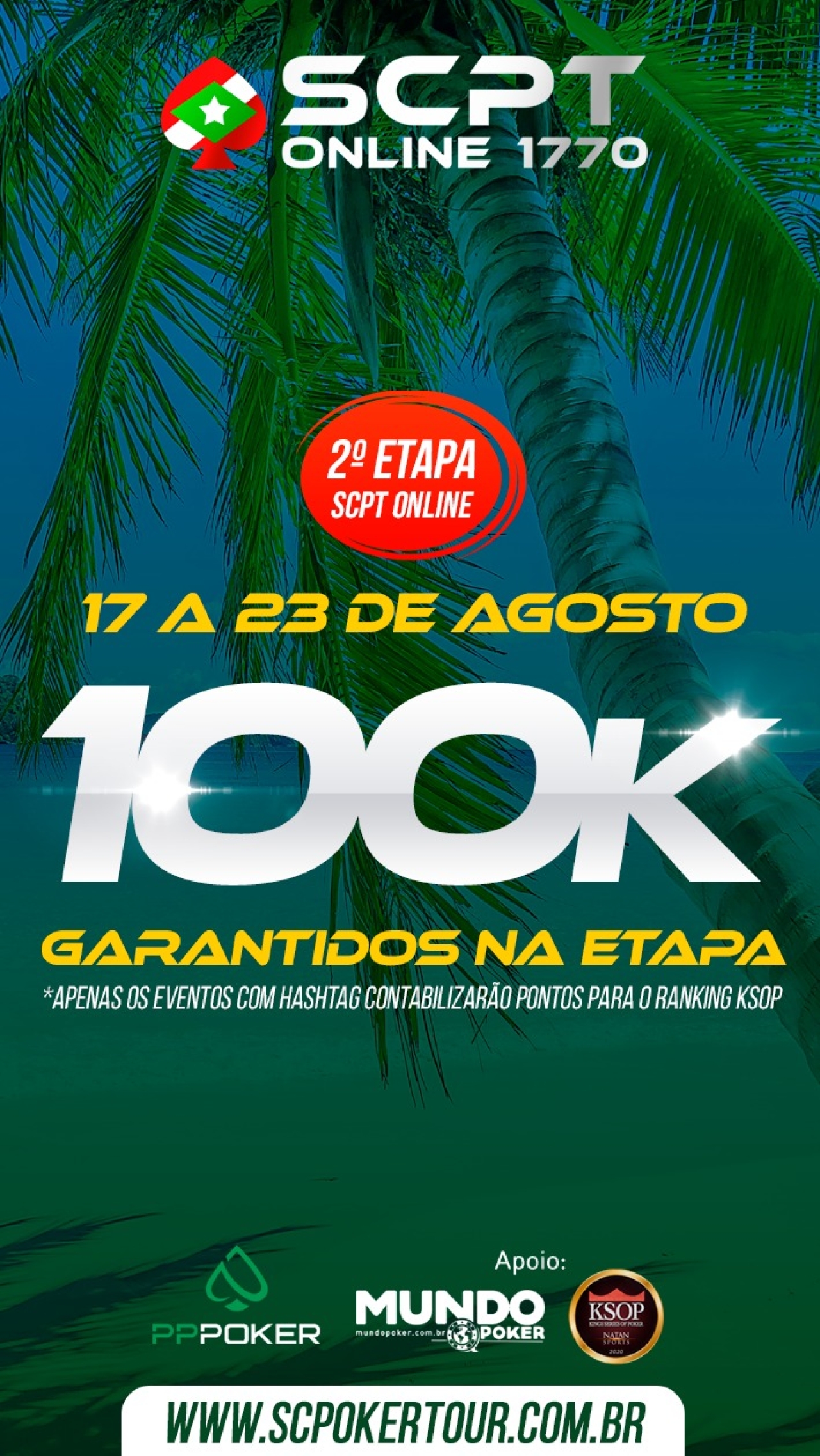 Com garantido de R$ 100.000, 2ª etapa do SCPT Online começa segunda no PPPoker; confira o cronograma