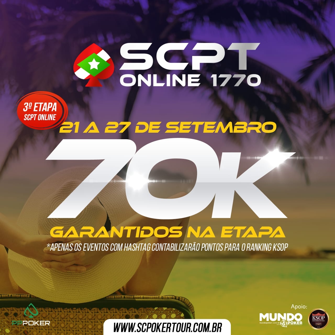 Tá PERTO! Com garantido de R$ 70.000, 3ª etapa do SCPT Online começa segunda no PPPoker; confira o cronograma